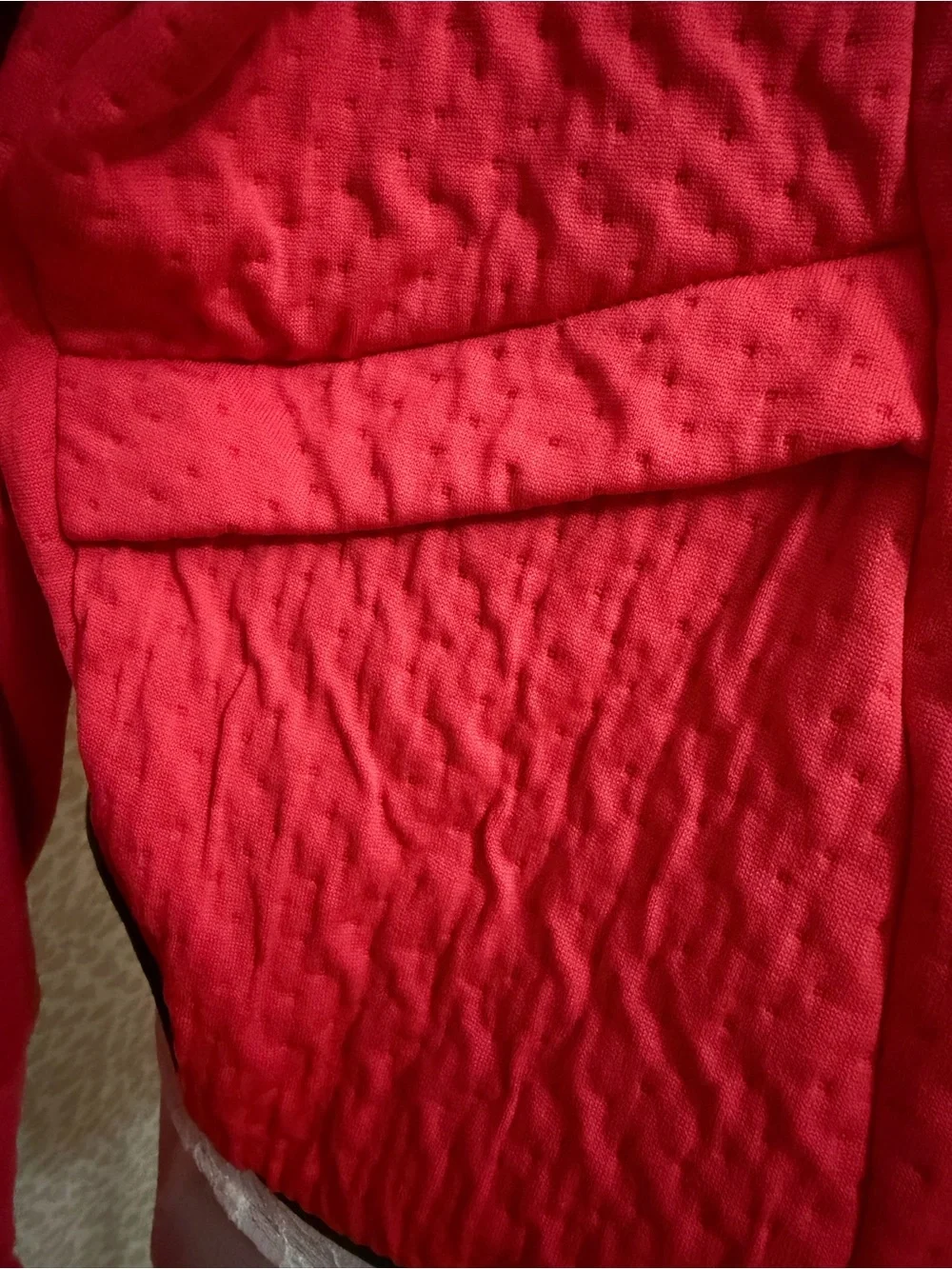 Nike Women's Coral-Red Quilted Funnel Neck Pullover